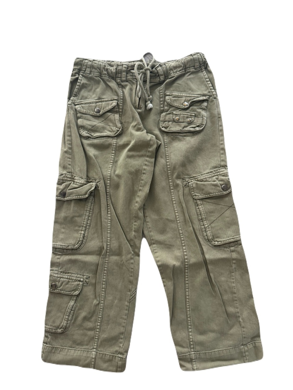 Women's Free People Olive Tahiti Cargo Pants Summer Cotton Size Small